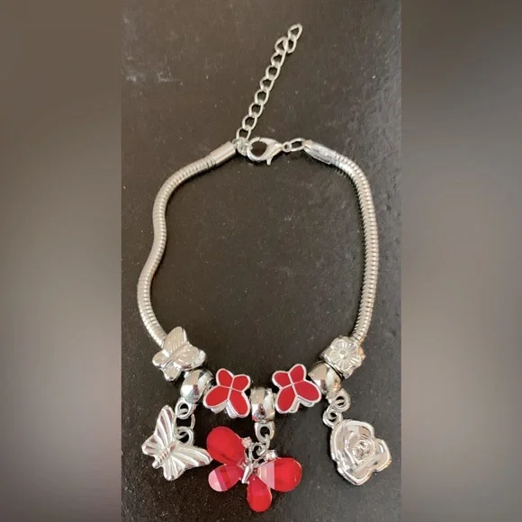 NEW Silver Tone Charm Bracelet - Picture 2 of 7